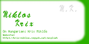 miklos krix business card