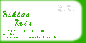 miklos krix business card